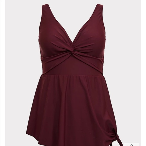 TORRID burgundy skirted one piece, 4X. - Picture 10 of 12